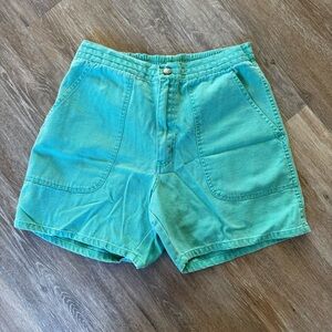 Vintage PCH Fade Out Teal Shorts for Women